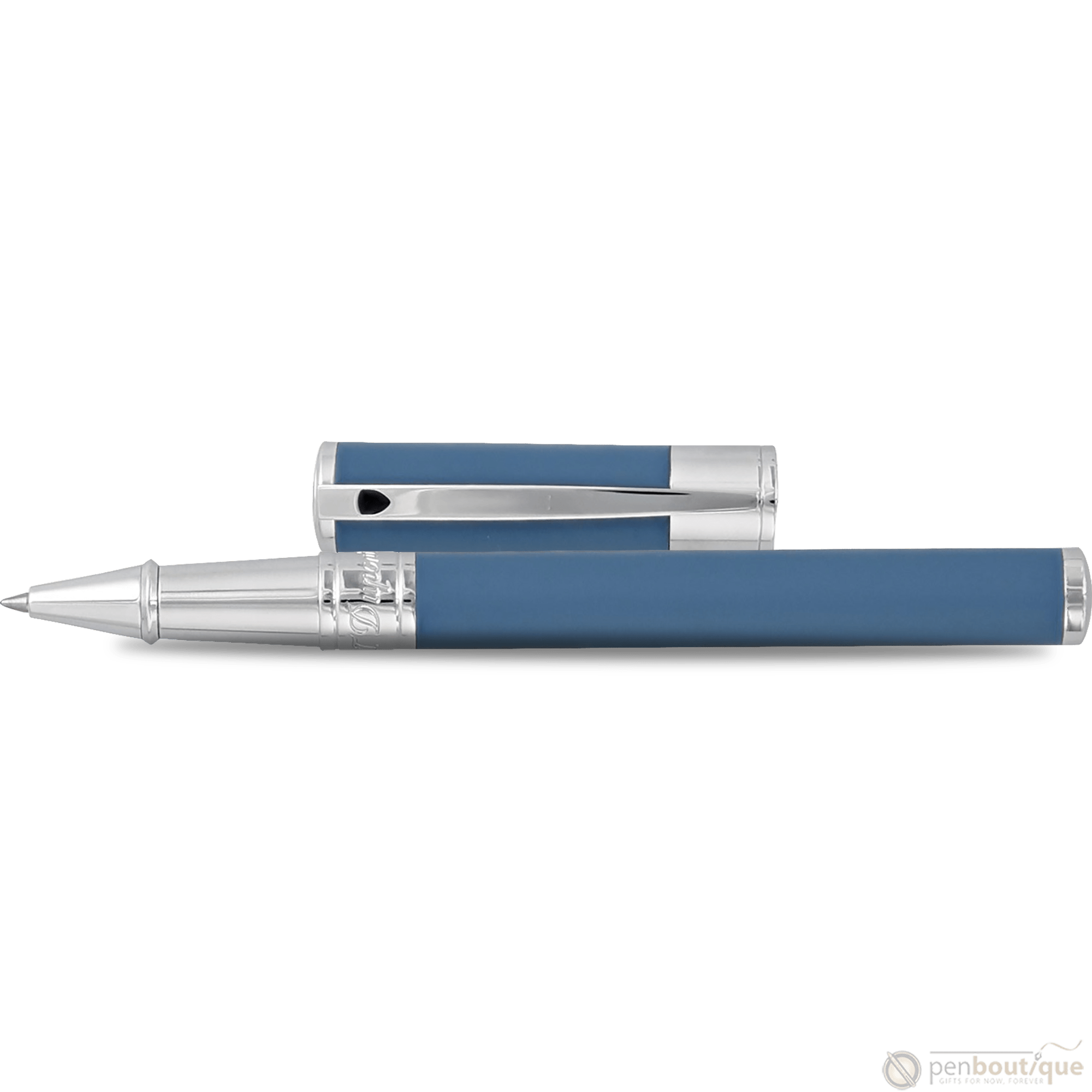 S T Dupont D - Initial Rollerball Pen - Shark Blue - Pen Boutique Ltd