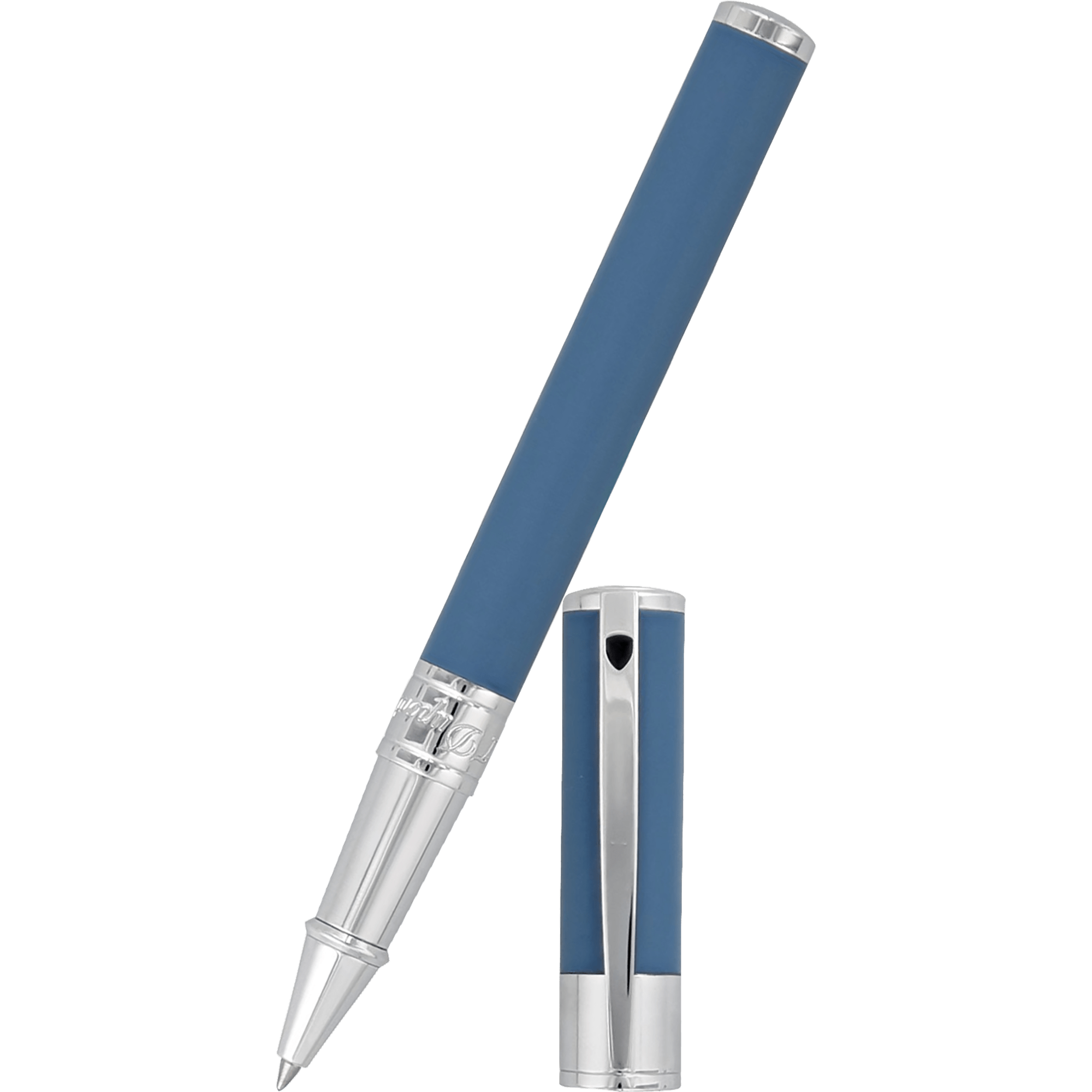 S T Dupont D - Initial Rollerball Pen - Shark Blue - Pen Boutique Ltd