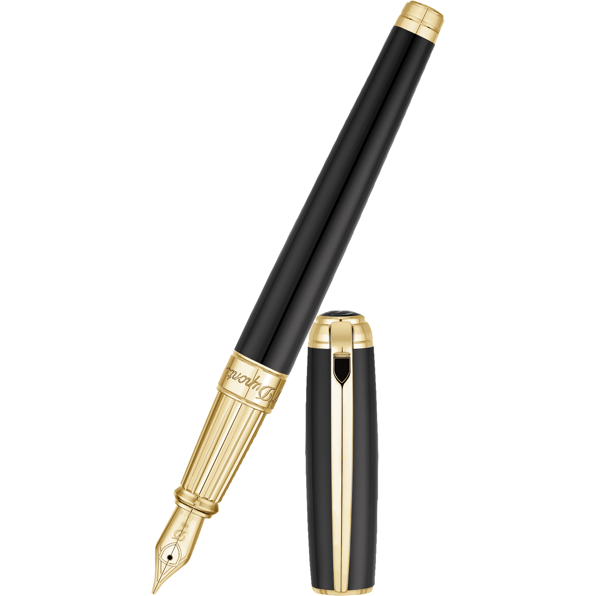 S T Dupont Line D Fountain Pen - Black-Pen Boutique Ltd