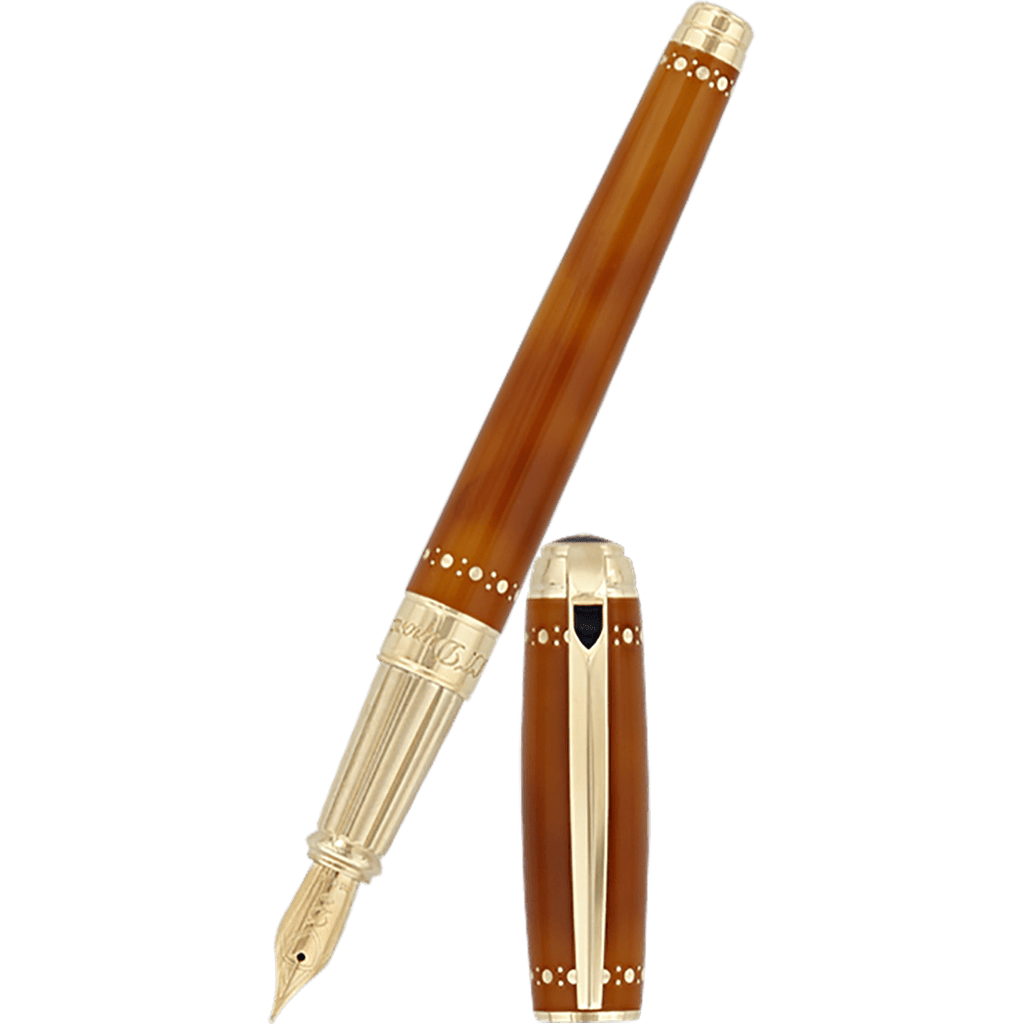 S T Dupont Line D Fountain Pen - Derby - Yellow Gold Trim - Pen Boutique Ltd