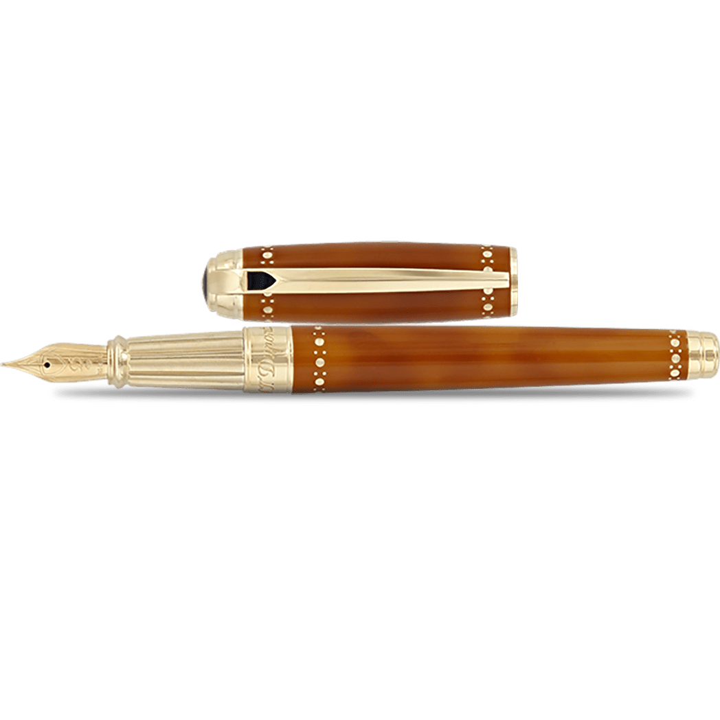 S T Dupont Line D Fountain Pen - Derby - Yellow Gold Trim - Pen Boutique Ltd