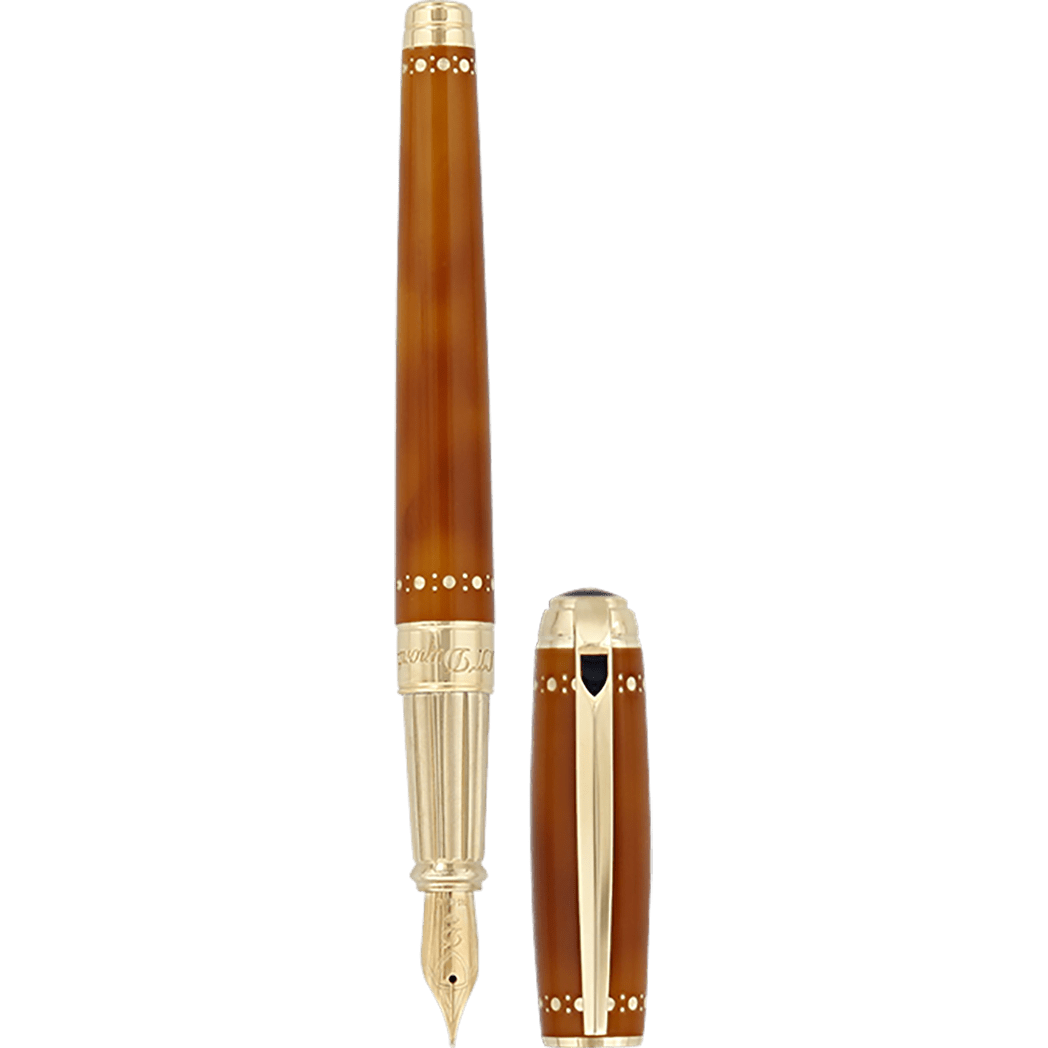 S T Dupont Line D Fountain Pen - Derby - Yellow Gold Trim - Pen Boutique Ltd
