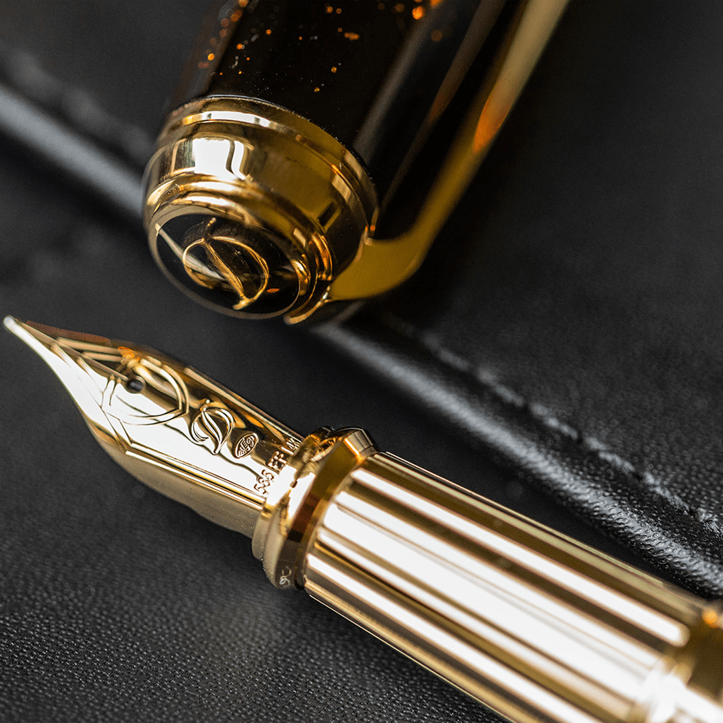S T Dupont Line D Fountain Pen - Gold Dust - Large (US Exclusive Edition) - Pen Boutique Ltd