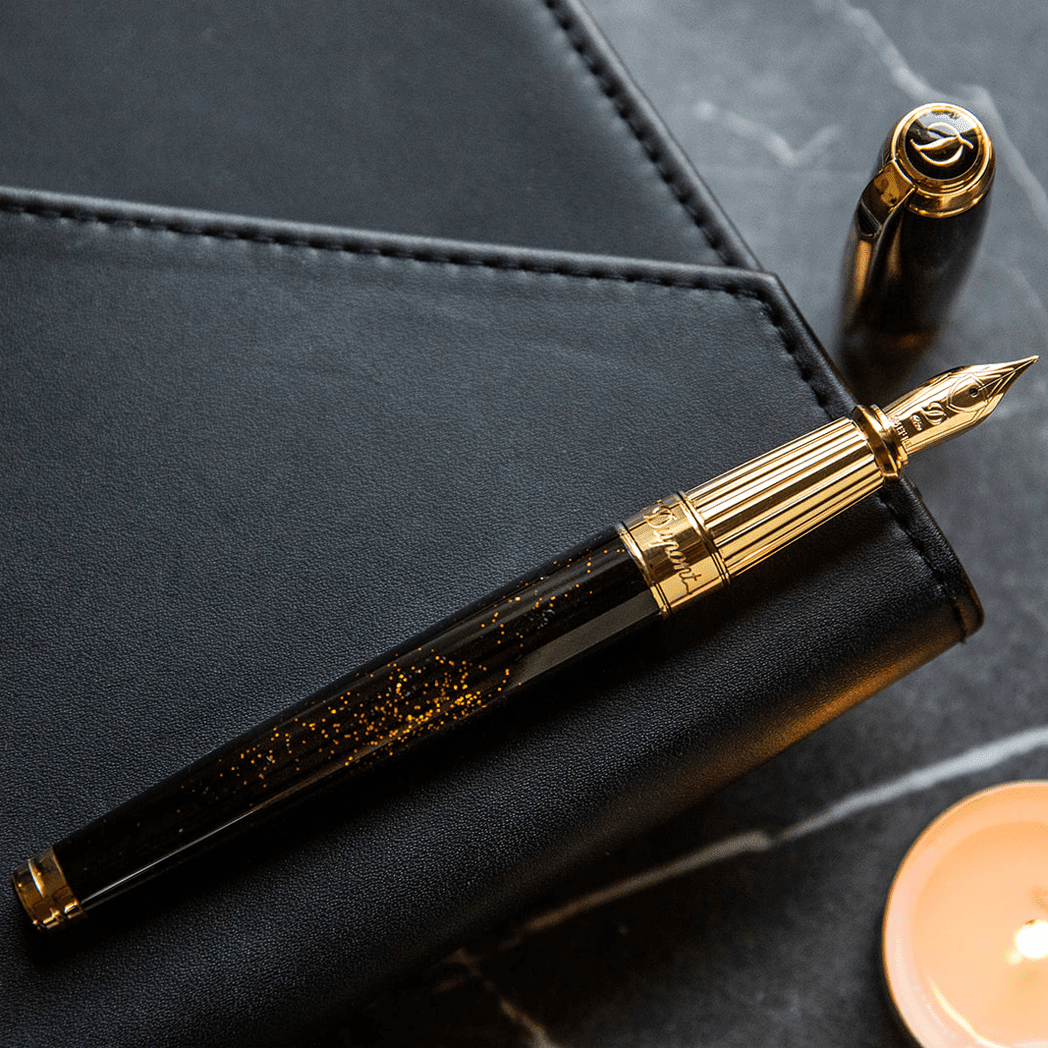 S T Dupont Line D Fountain Pen - Gold Dust - Large (US Exclusive Edition) - Pen Boutique Ltd