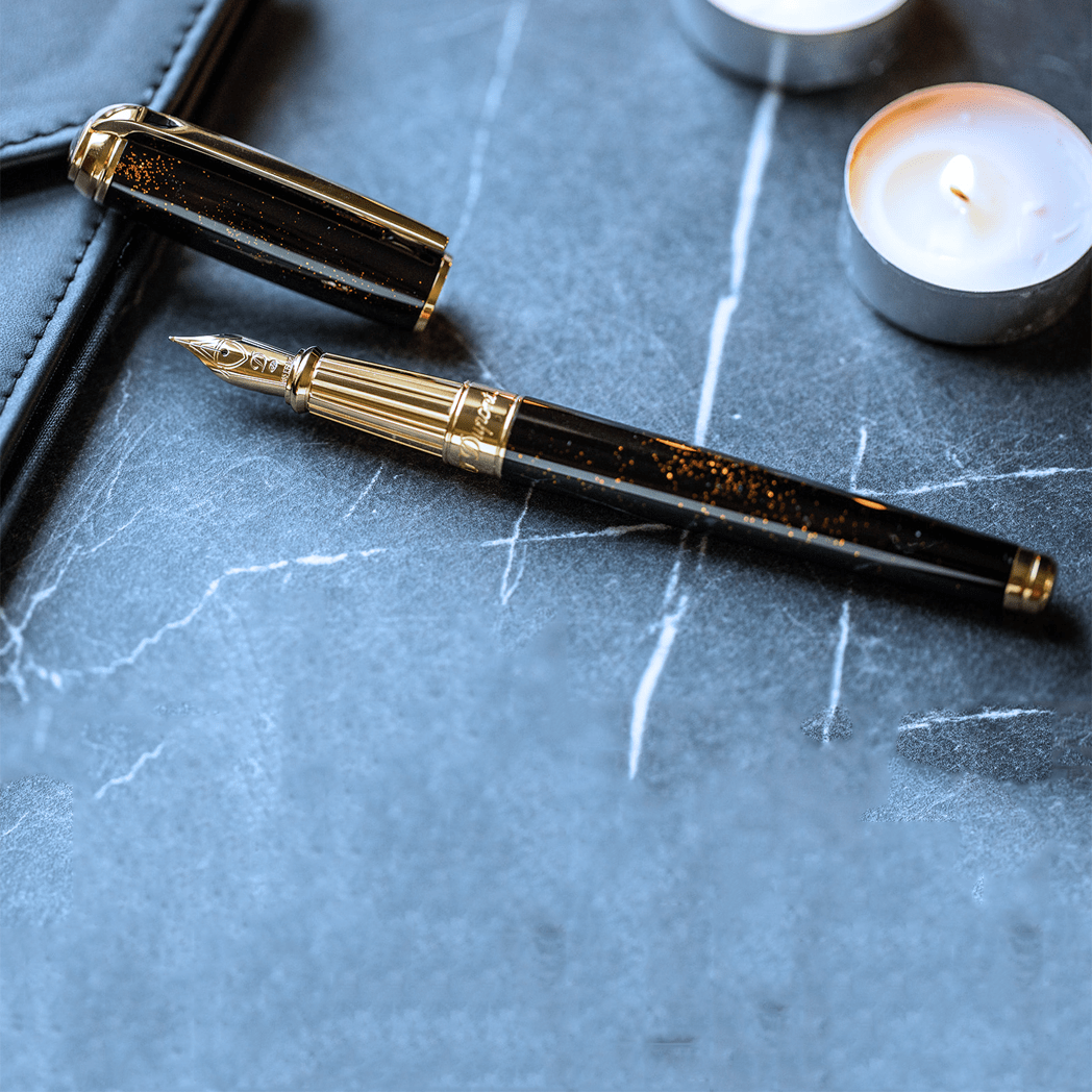 S T Dupont Line D Fountain Pen - Gold Dust - Large (US Exclusive Edition) - Pen Boutique Ltd