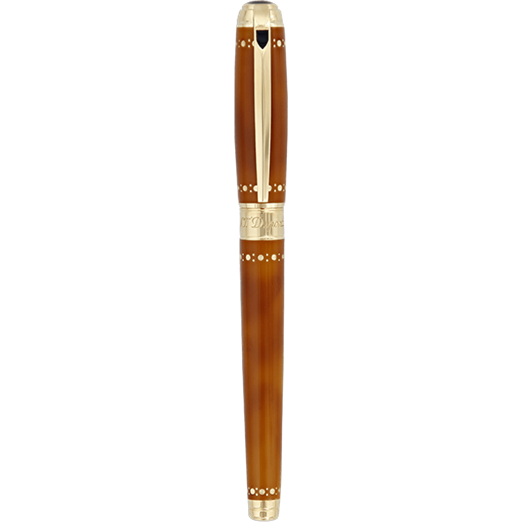 S T Dupont Line D Fountain Pen - Derby - Yellow Gold Trim - Pen Boutique Ltd