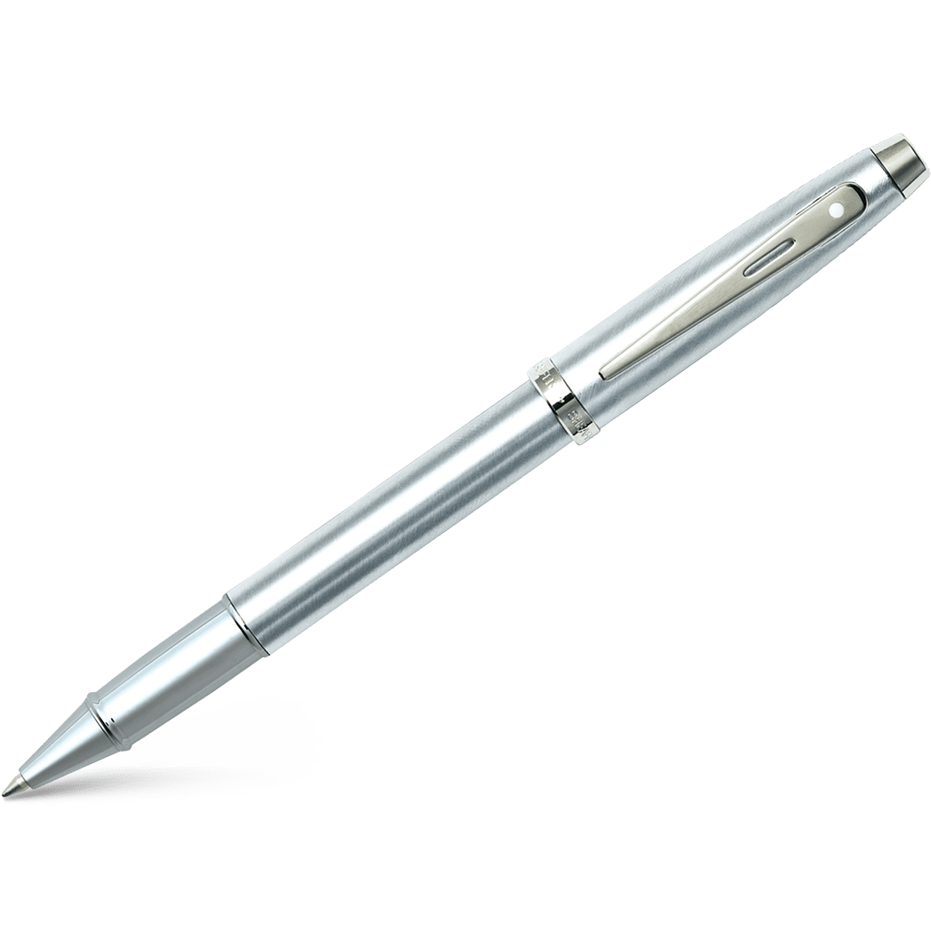 Sheaffer 100 Rollerball Pen - Brushed Chrome - Chrome Trim - Pen Boutique Ltd