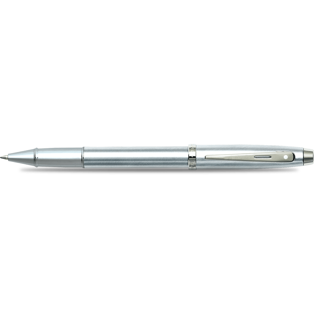 Sheaffer 100 Rollerball Pen - Brushed Chrome - Chrome Trim - Pen Boutique Ltd
