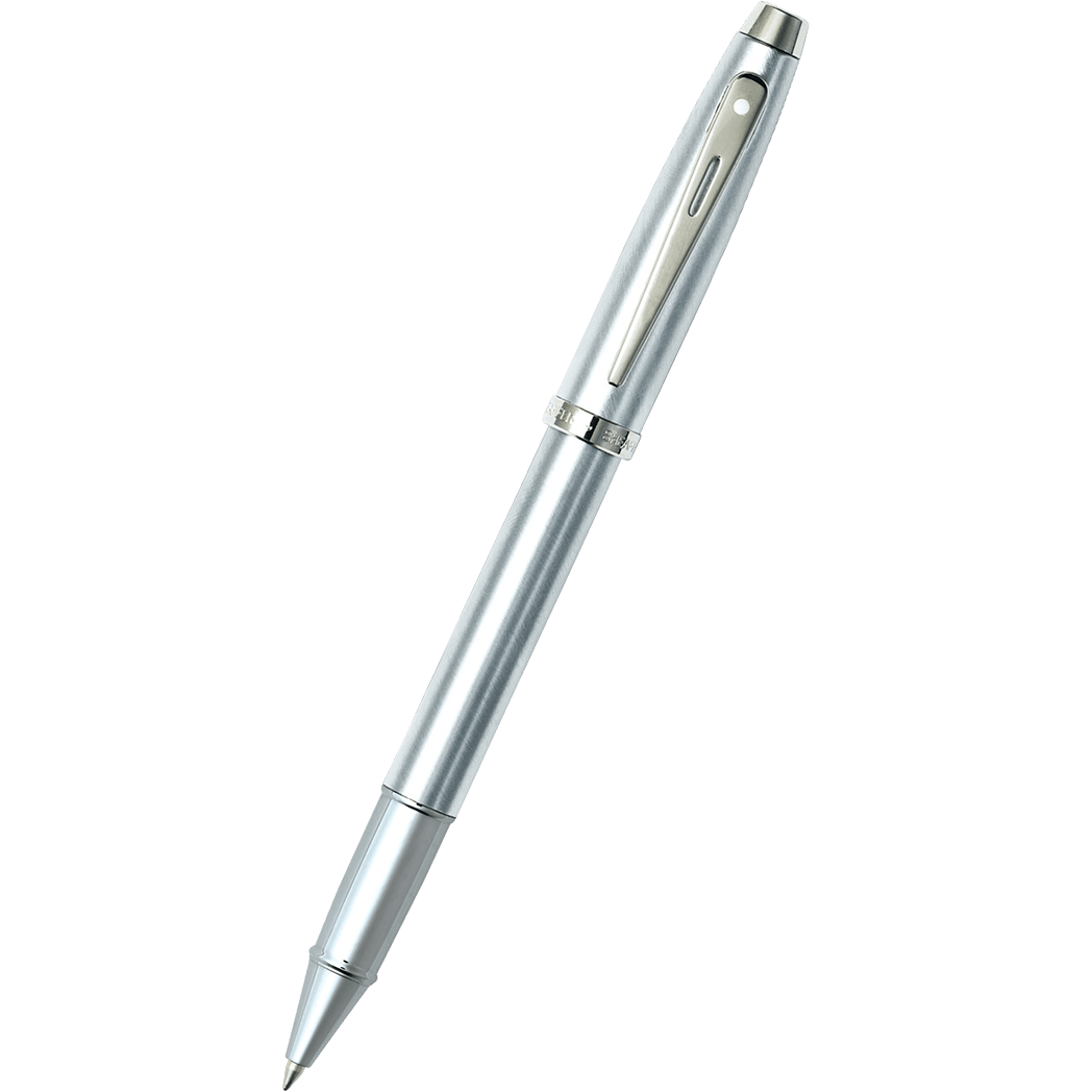 Sheaffer 100 Rollerball Pen - Brushed Chrome - Chrome Trim - Pen Boutique Ltd
