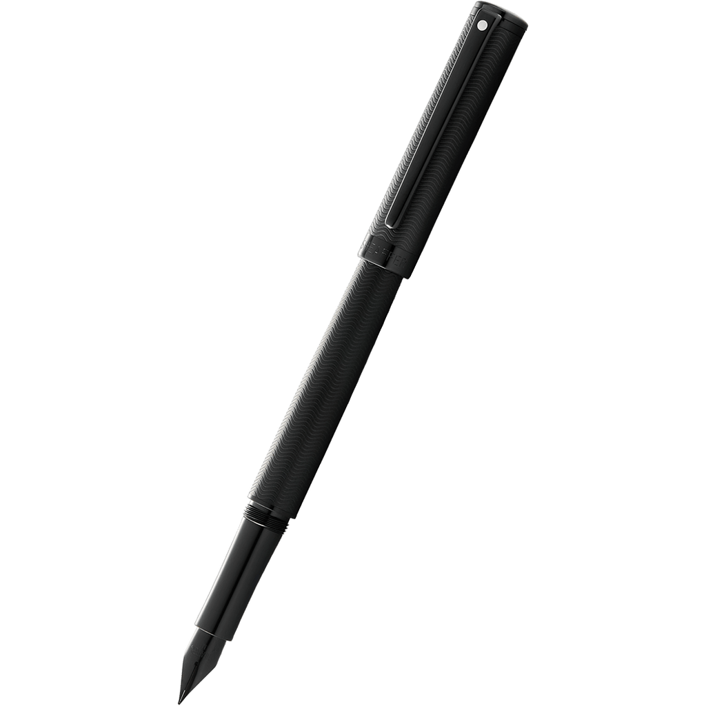 Sheaffer Intensity Fountain Pen - Engraved Matte Black PVD - Pen Boutique Ltd