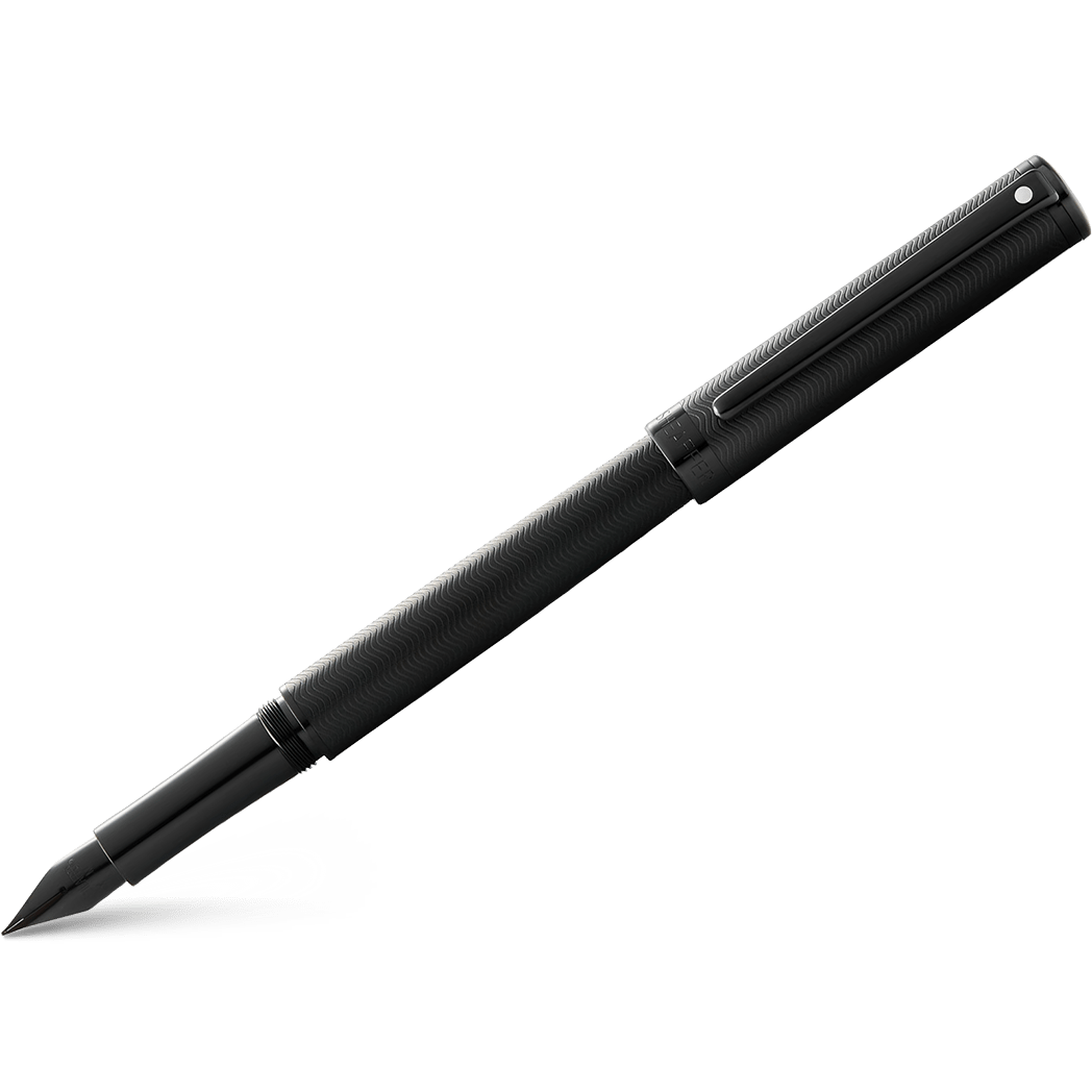 Sheaffer Intensity Fountain Pen - Engraved Matte Black PVD - Pen Boutique Ltd