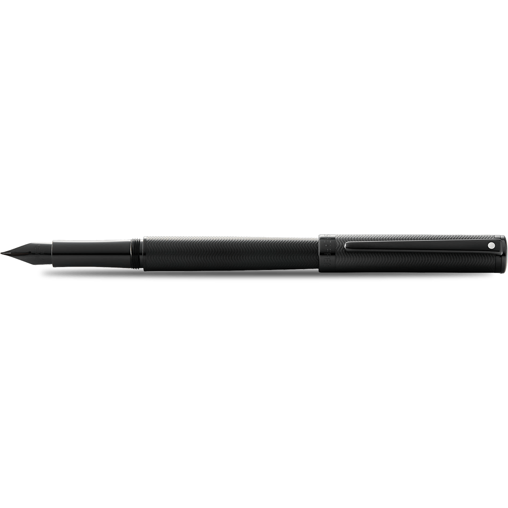Sheaffer Intensity Fountain Pen - Engraved Matte Black PVD - Pen Boutique Ltd