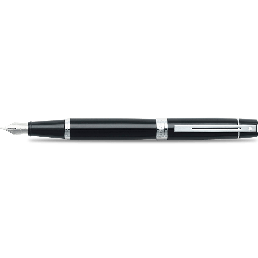Sheaffer 300 Fountain Pen - Glossy Black Lacquer Medium - Pen Boutique Ltd