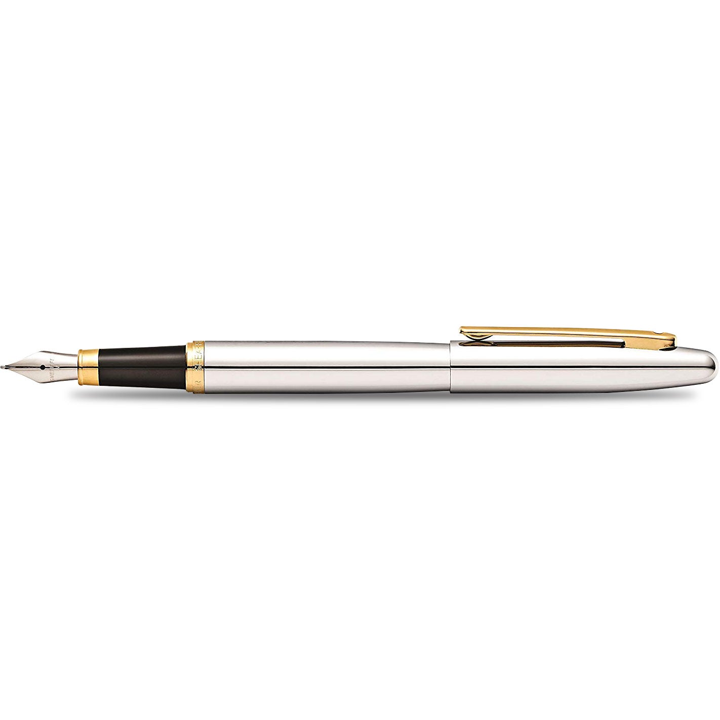 Sheaffer Fountain Pen - VFM - Chrome - Gold Trim-Pen Boutique Ltd