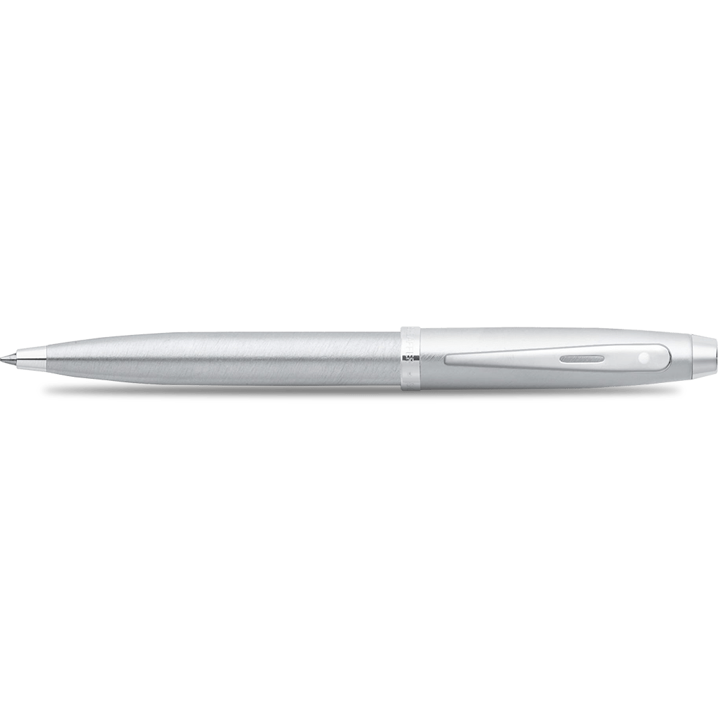 Sheaffer 100 Ballpoint Pen - Brushed Chrome - Chrome Trim - Pen Boutique Ltd