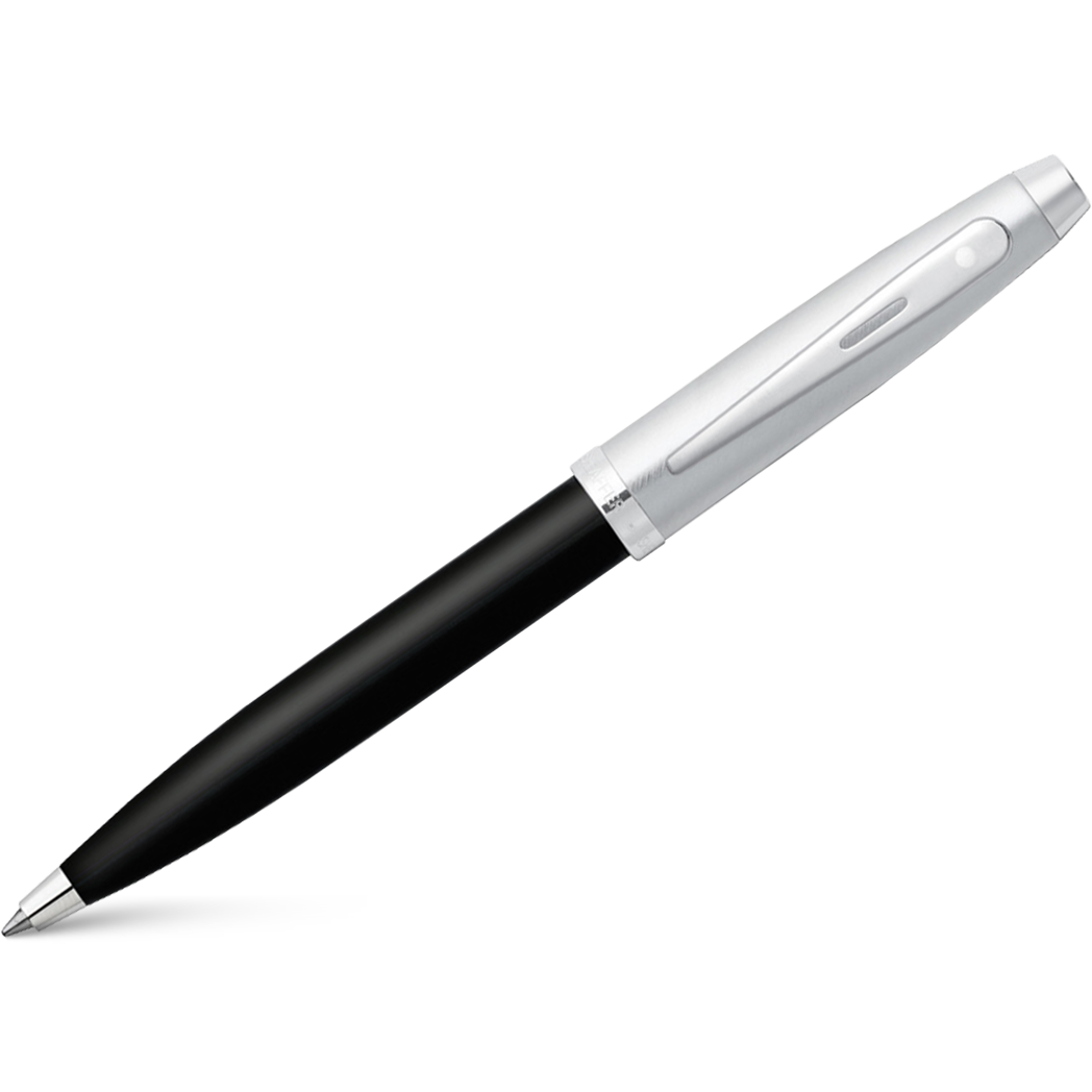 Sheaffer 100 Ballpoint Pen - Black - Chrome Trim-Pen Boutique Ltd