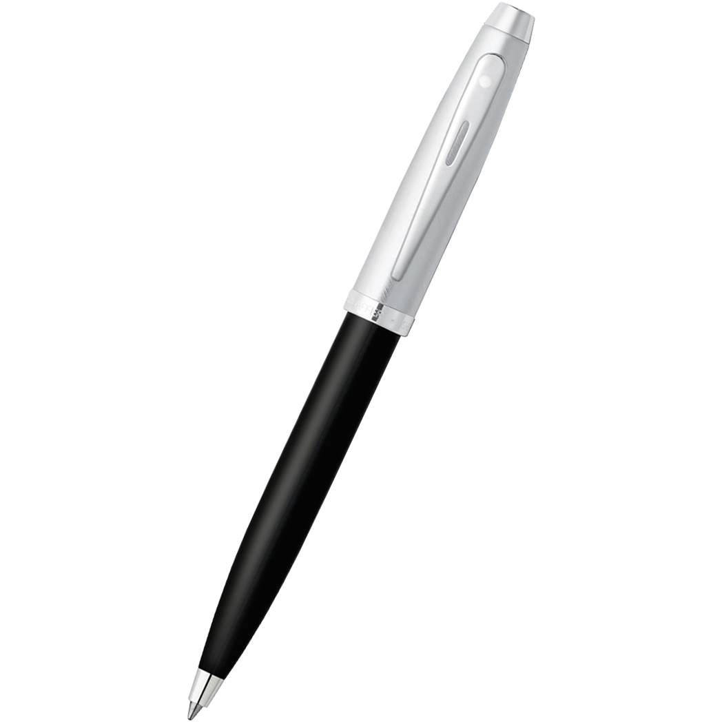 Sheaffer 100 Ballpoint Pen - Black - Chrome Trim-Pen Boutique Ltd