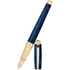ST Dupont Atelier Line D Large Fountain Pen - Gold Trim - Blue Natural Lacquer - Pen Boutique Ltd