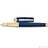 ST Dupont Atelier Line D Large Fountain Pen - Gold Trim - Blue Natural Lacquer - Pen Boutique Ltd