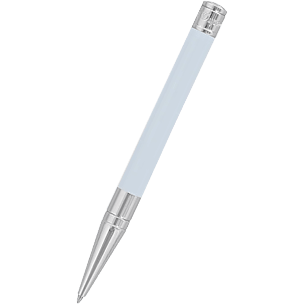 S T Dupont D - Initial Ballpoint Pen - Pastel Soft Blue - Palladium Trim - Pen Boutique Ltd
