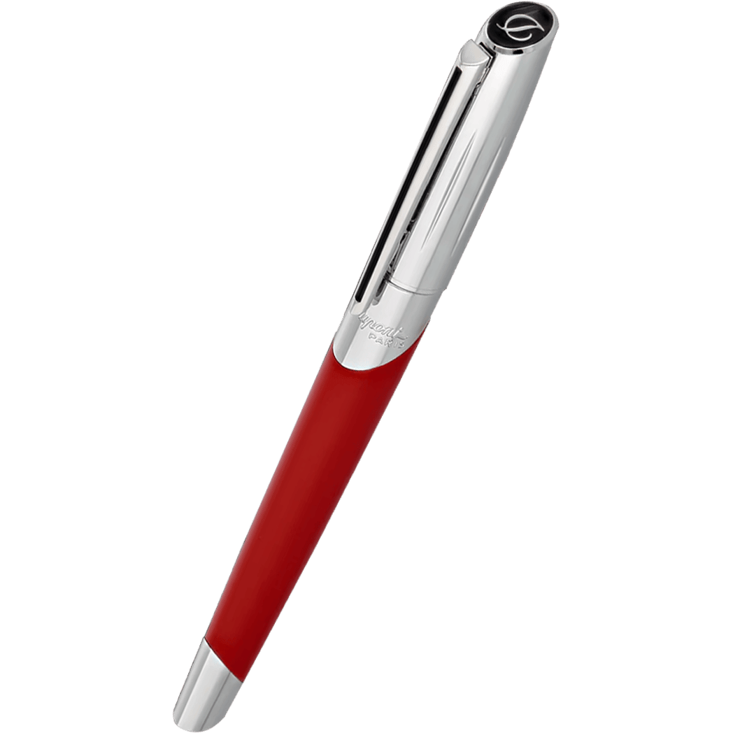 ST Dupont Defi Millennium Rollerball Pen - Shiny Red - Silver Trim - Pen Boutique Ltd