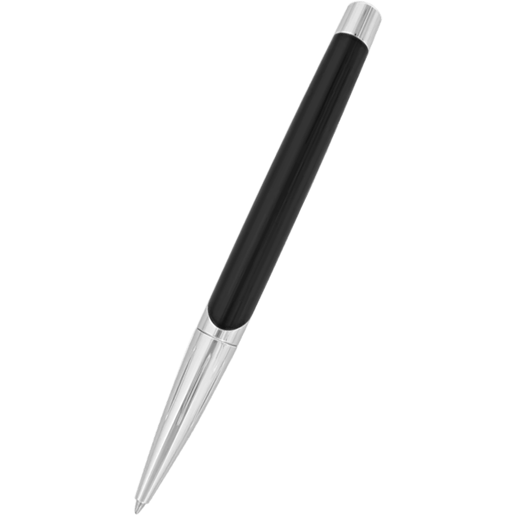 ST Dupont Defi Millennium Shiny Silver/Black Ballpoint Pen - Pen Boutique Ltd