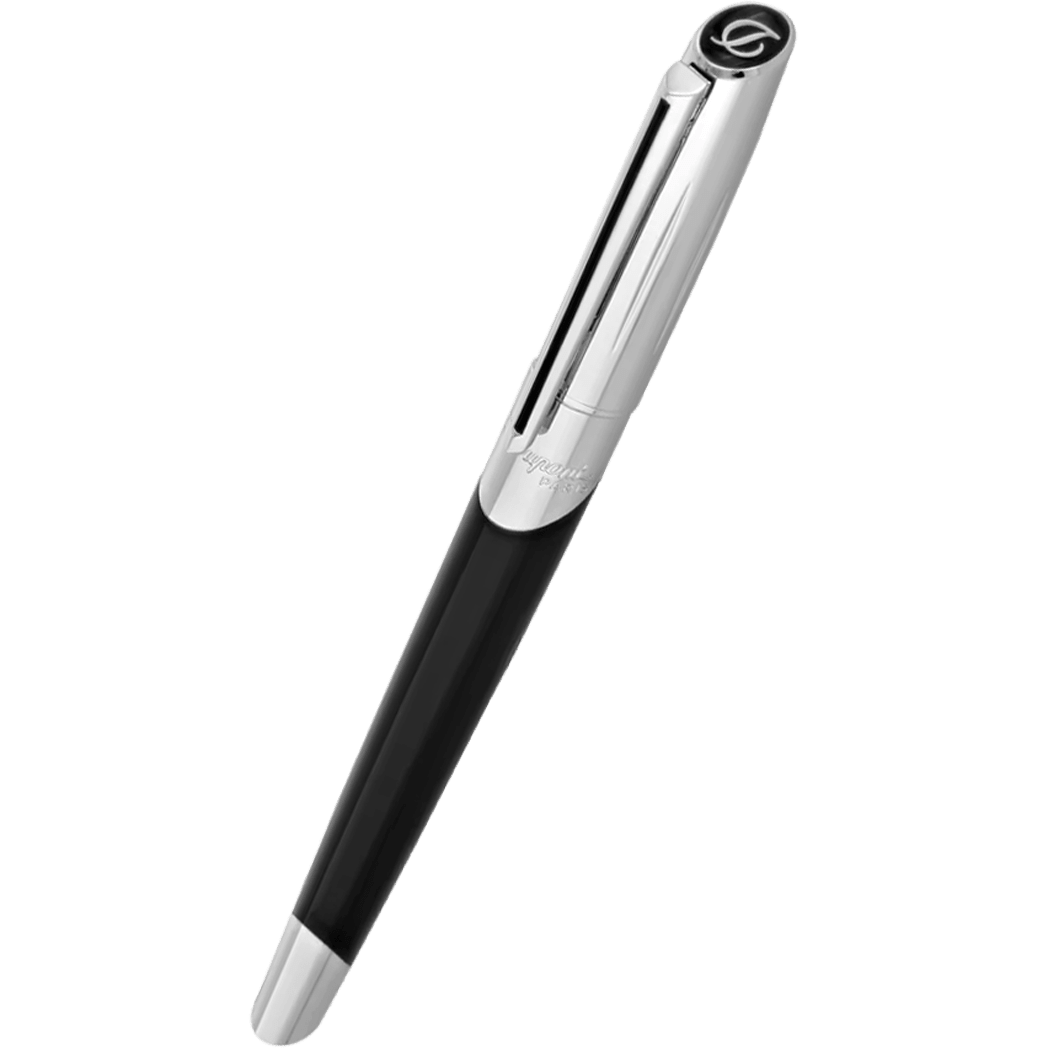 ST Dupont Defi Millennium Fountain Pen - Black - Shiny Silver Trim - Pen Boutique Ltd