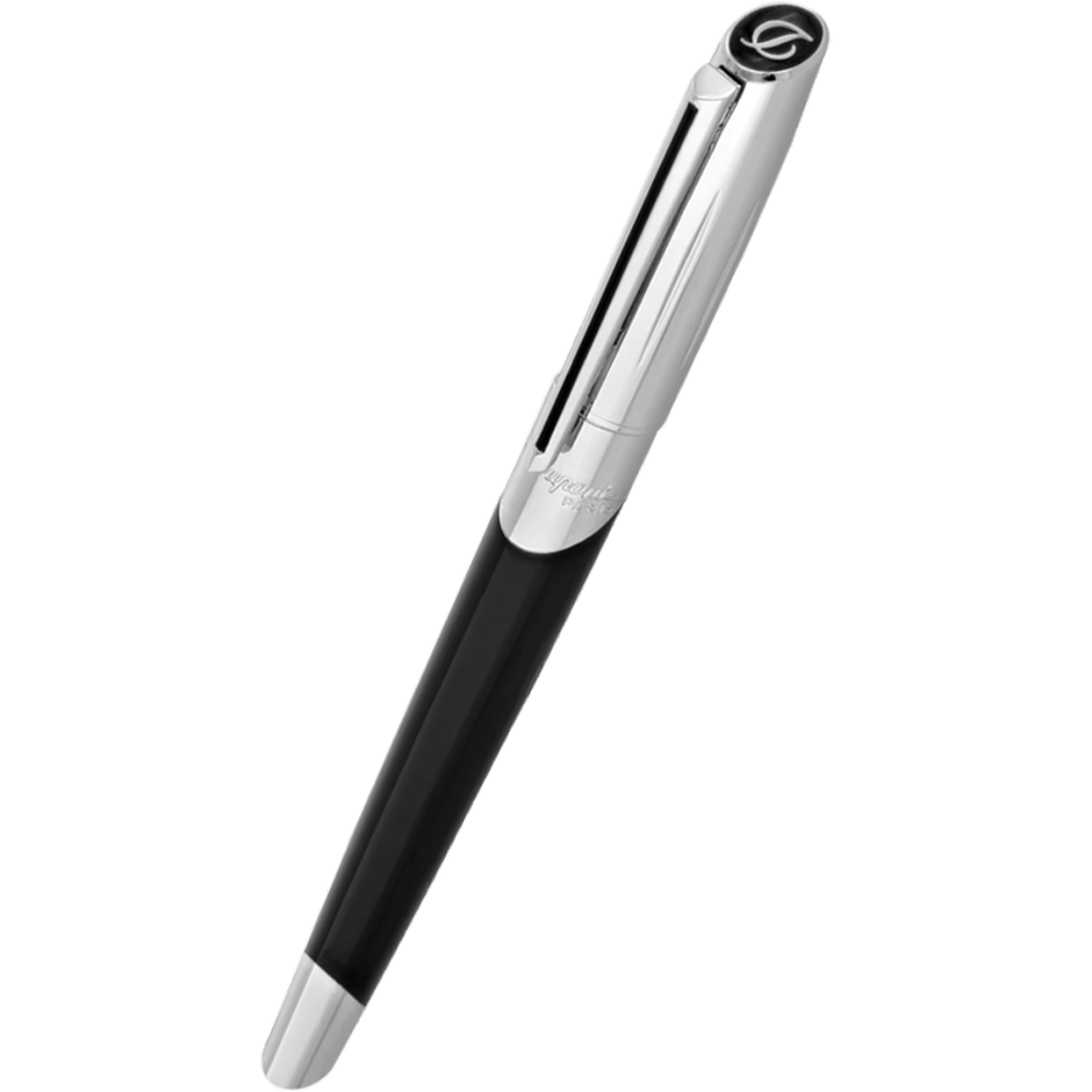 ST Dupont Defi Millennium Rollerball Pen - Black - Shiny Silver Trim - Pen Boutique Ltd