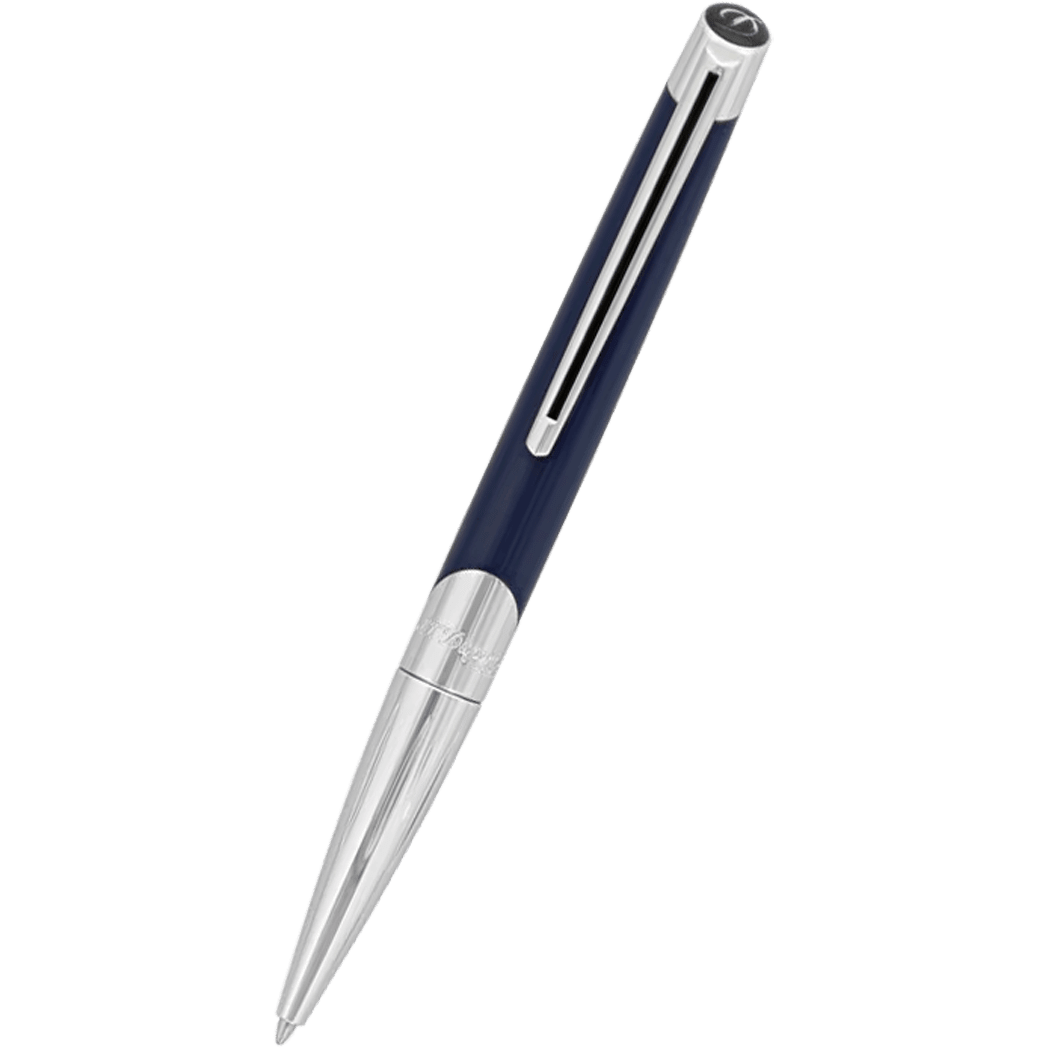 ST Dupont Defi Millennium Silver/Blue Navy Ballpoint Pen - Pen Boutique Ltd
