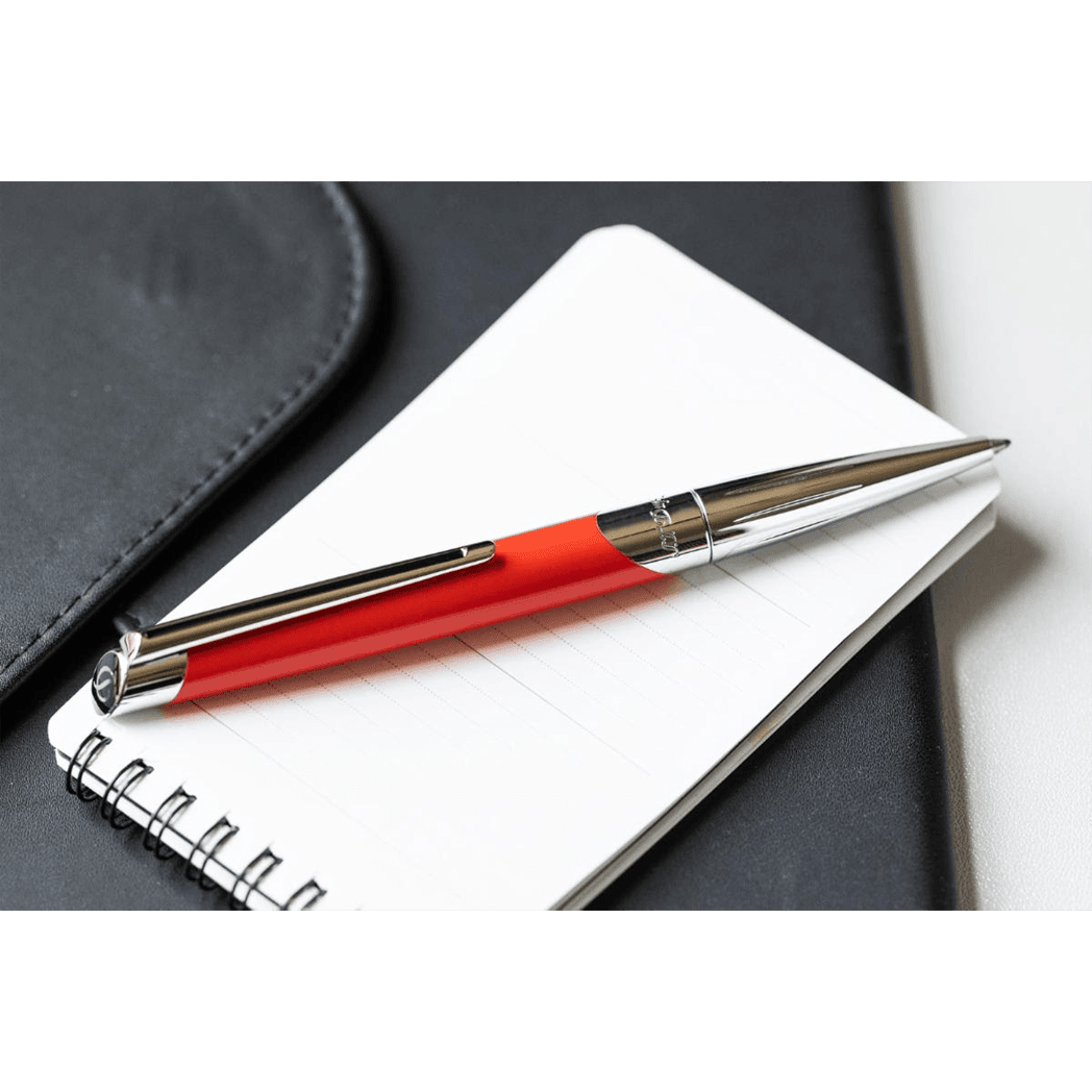 ST Dupont Defi Millennium Silver/Matte Orange Ballpoint Pen - Pen Boutique Ltd