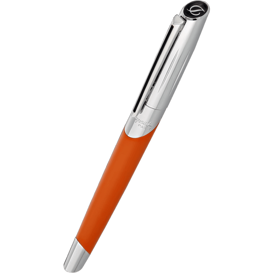 ST Dupont Defi Millennium Silver/Matte Orange Fountain Pen - Pen Boutique Ltd