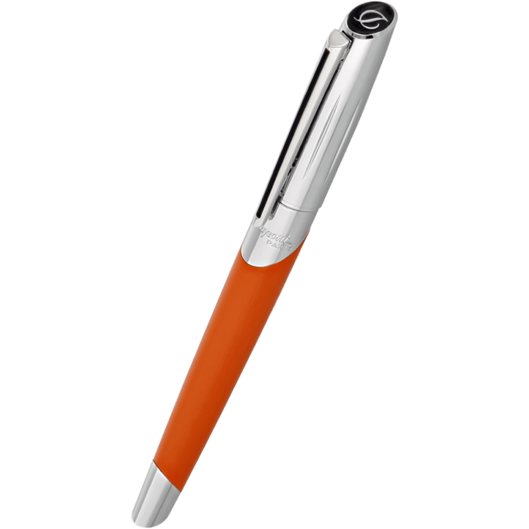 S T Dupont Defi Millennium Silver/Matte Orange Rollerball Pen - Pen Boutique Ltd