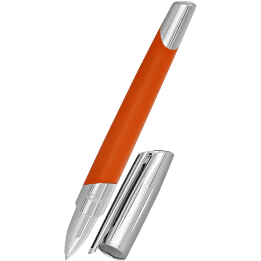 S T Dupont Defi Millennium Silver/Matte Orange Rollerball Pen - Pen Boutique Ltd