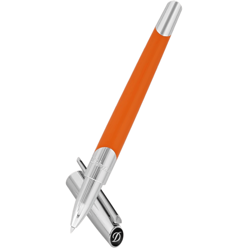 S T Dupont Defi Millennium Silver/Matte Orange Rollerball Pen - Pen Boutique Ltd