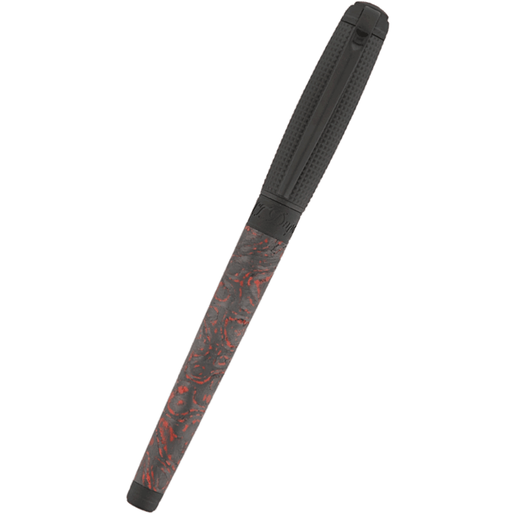 S T Dupont Line D Fountain Pen - Carbon Graphite - Fiery Lava - Large - Pen Boutique Ltd