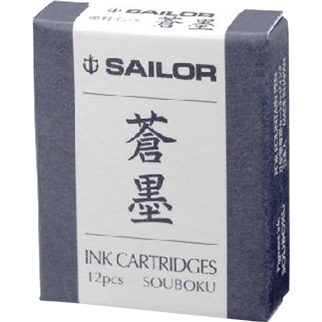 Sailor Souboku Cartridge Ink - Deep Blue - 12pcs-Pen Boutique Ltd