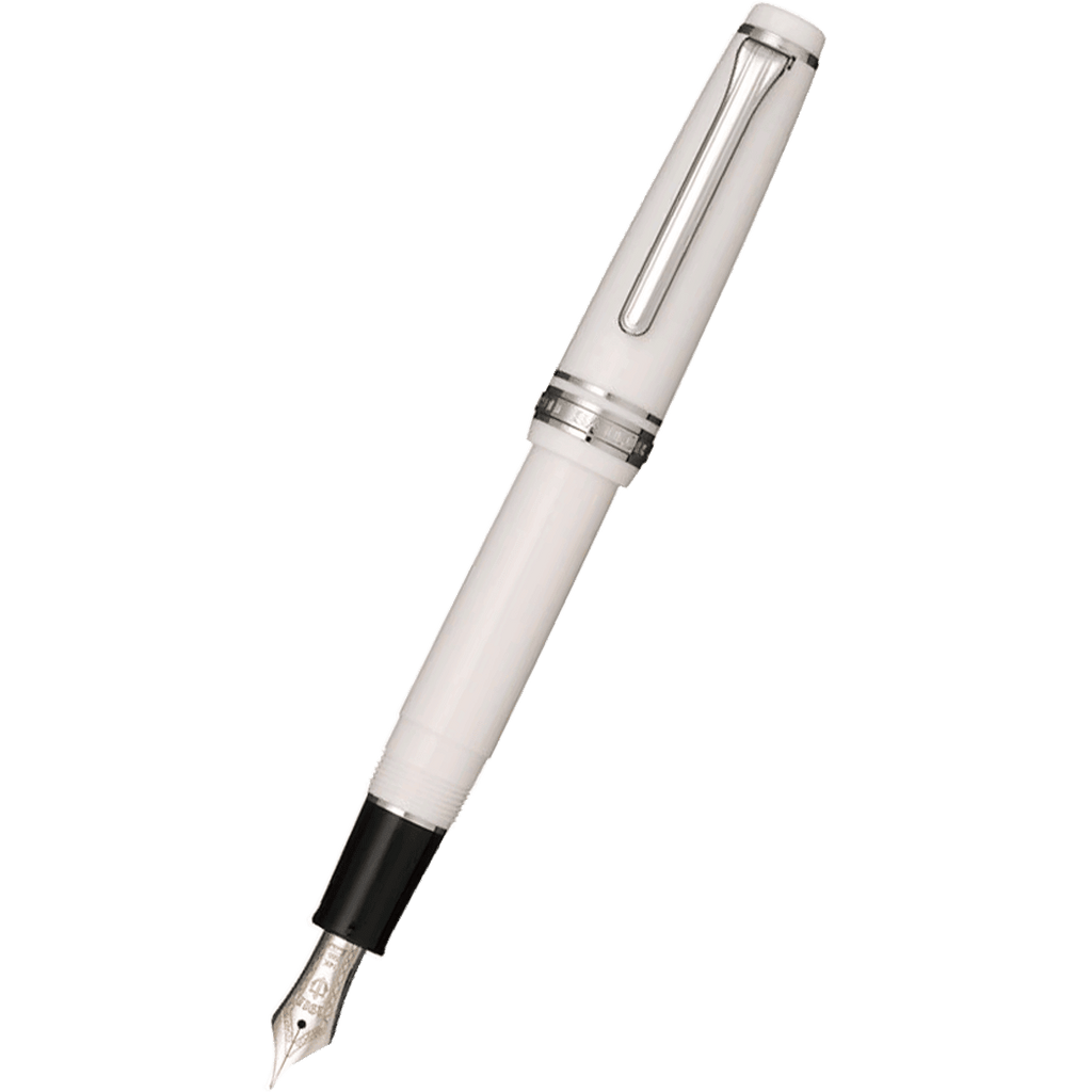 Sailor Professional Gear Fountain Pen - White - Silver Trim - Slim - Pen Boutique Ltd