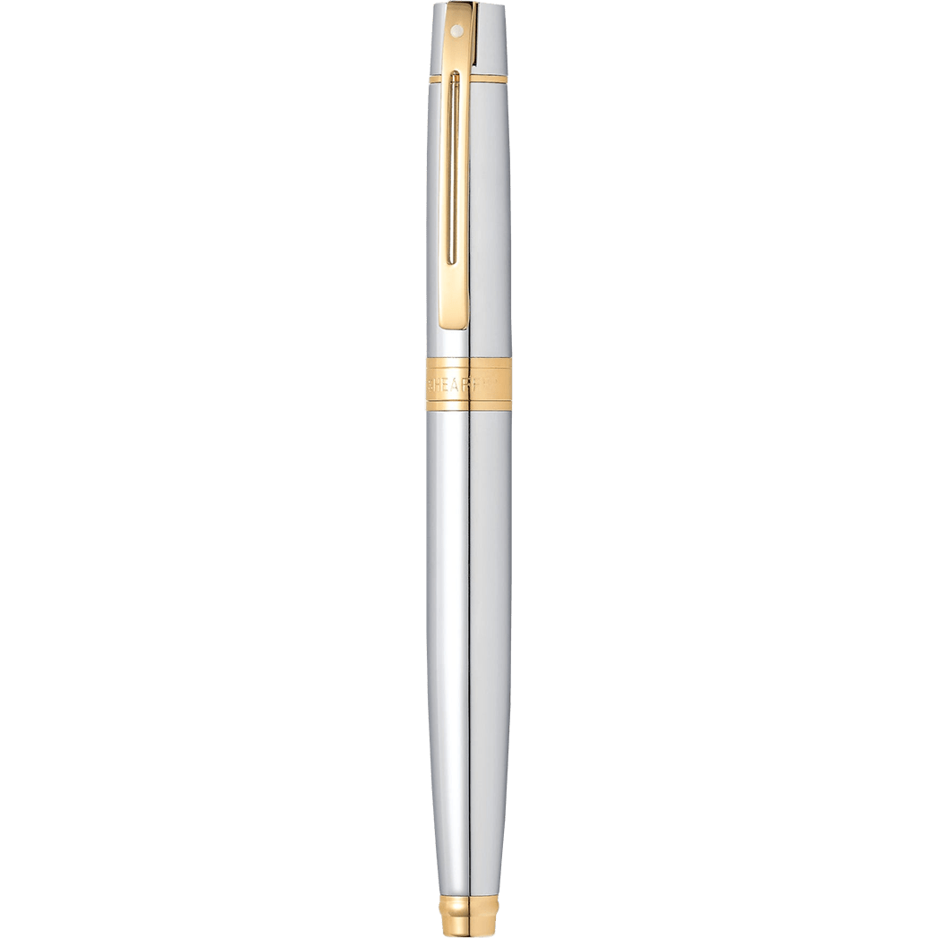 Sheaffer 300 Rollerball Pen - Gold Plated Trim - Chrome - Pen Boutique Ltd