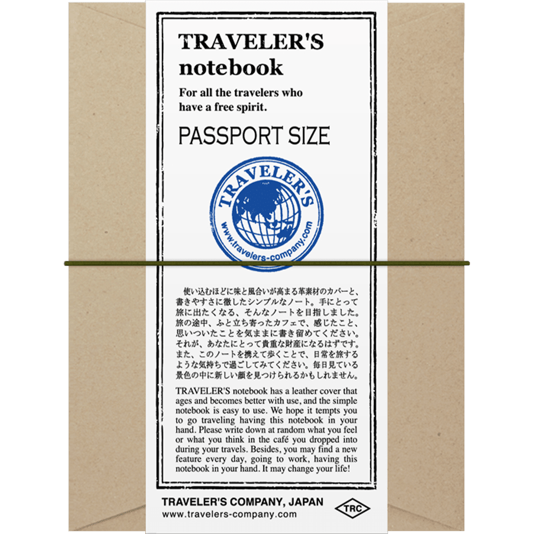 Traveler's Notebook - Olive - Passport Size - Pen Boutique Ltd
