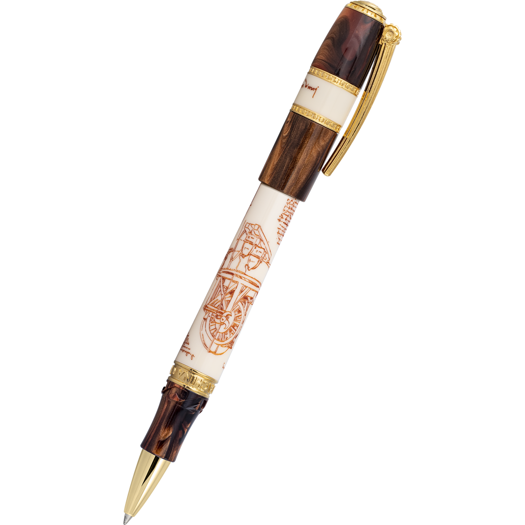 Visconti Limited Edition Rollerball Pen - Leonardo Da Vinci Machina - Vermeil (Oversize)-Pen Boutique Ltd