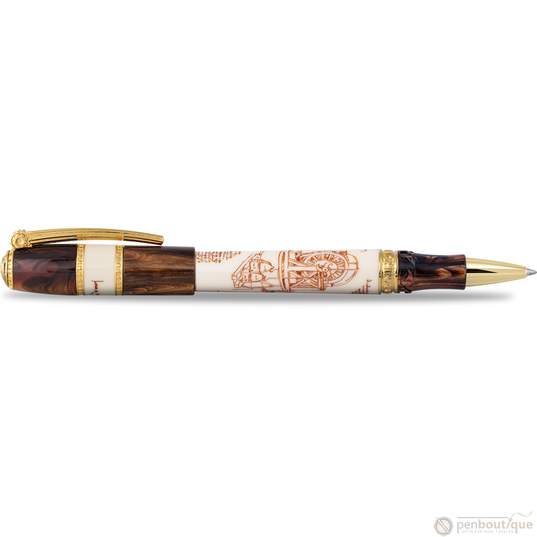 Visconti Limited Edition Rollerball Pen - Leonardo Da Vinci Machina - Vermeil (Oversize)-Pen Boutique Ltd