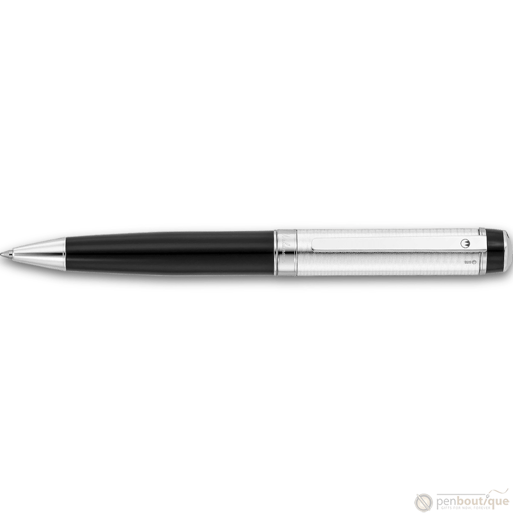 Waldmann Grandeur Ballpoint Pen - Black - Platinum Trim - Pen Boutique Ltd