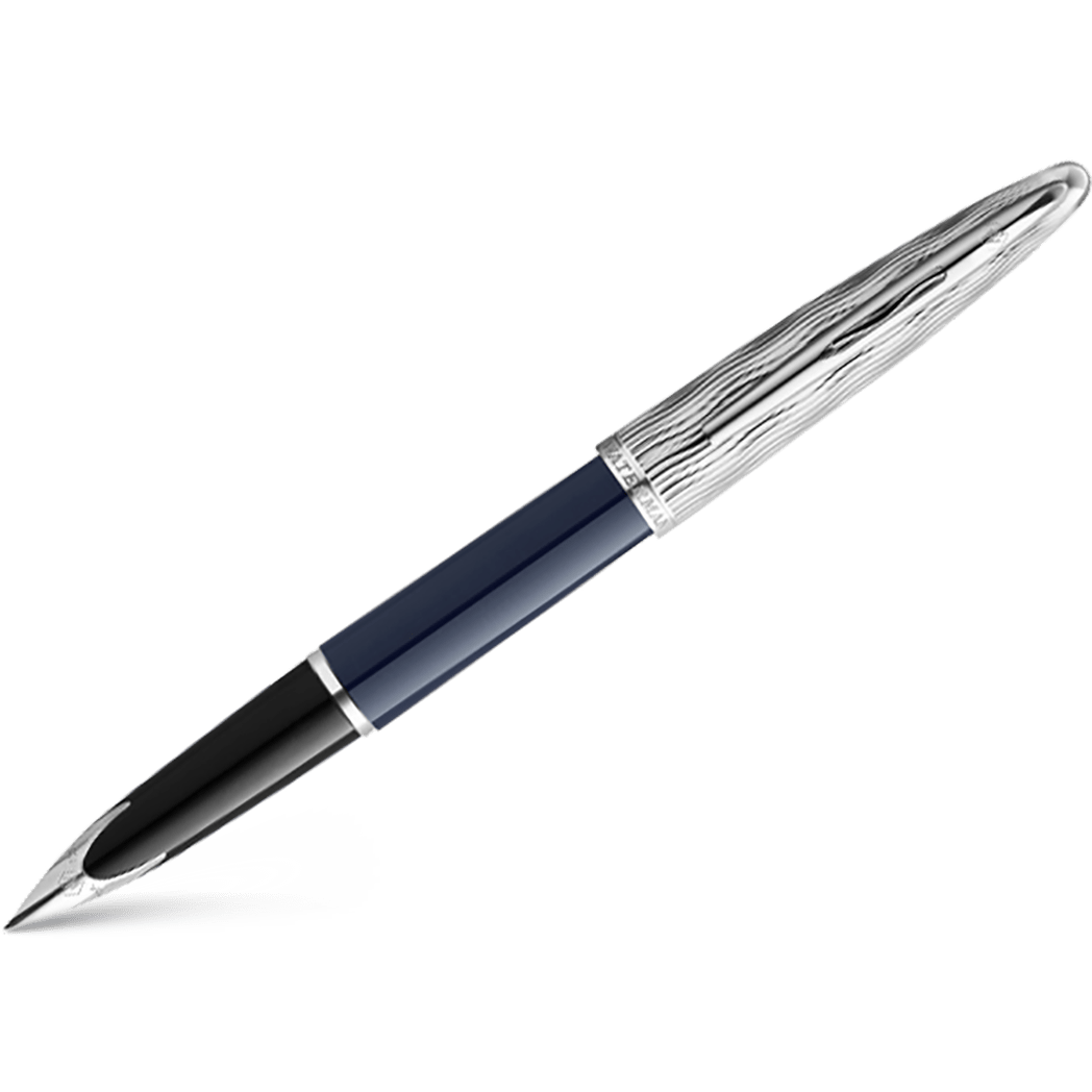 Waterman Carene L'Essence du Bleu Fountain Pen - Metal & Blue - Pen Boutique Ltd