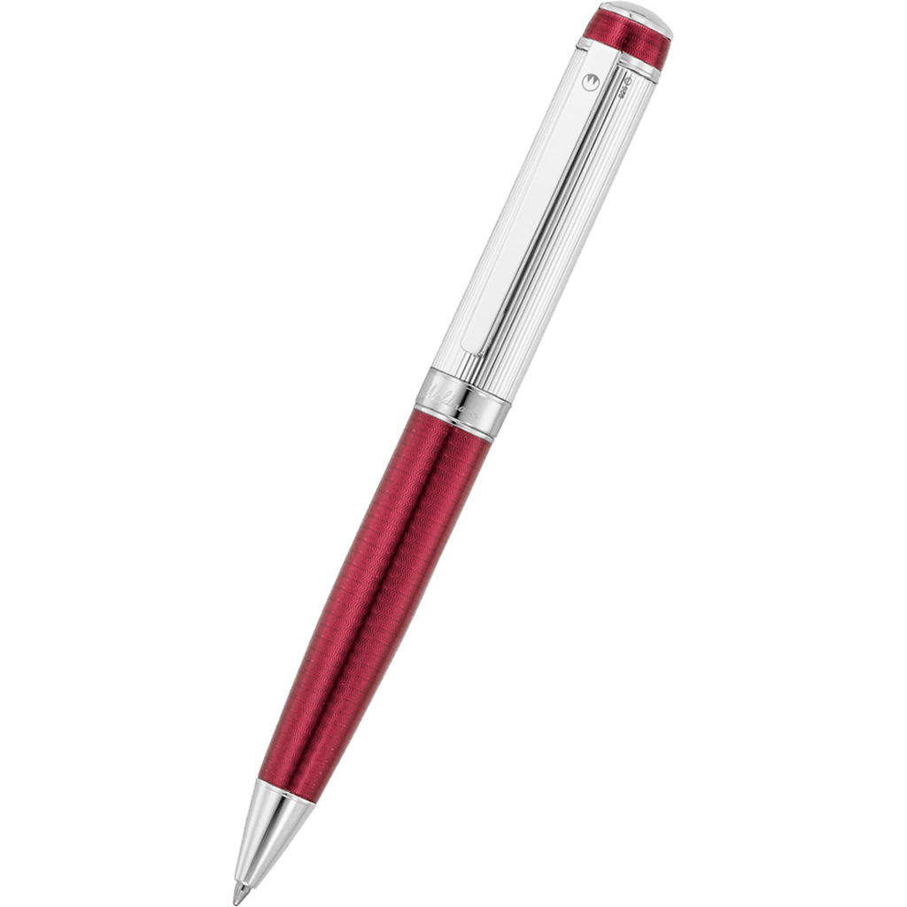 Waldmann Grandeur Ballpoint Pen - Burgundy - Platinum Trim - Pen Boutique Ltd