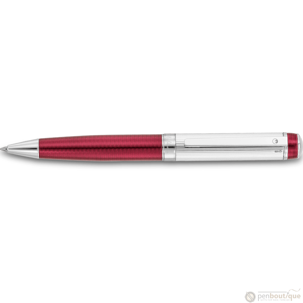 Waldmann Grandeur Ballpoint Pen - Burgundy - Platinum Trim - Pen Boutique Ltd