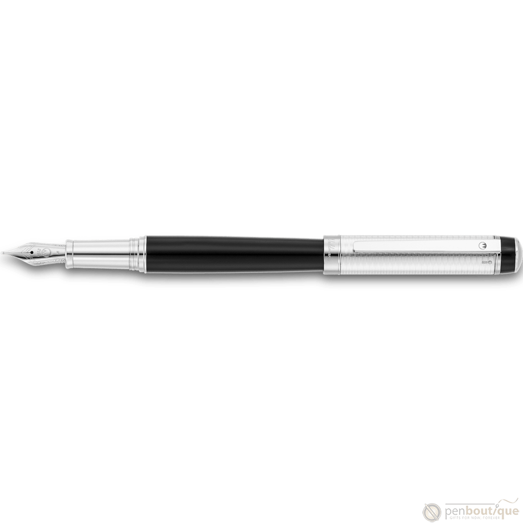 Waldmann Grandeur Fountain Pen - Black - Platinum Trim - Pen Boutique Ltd