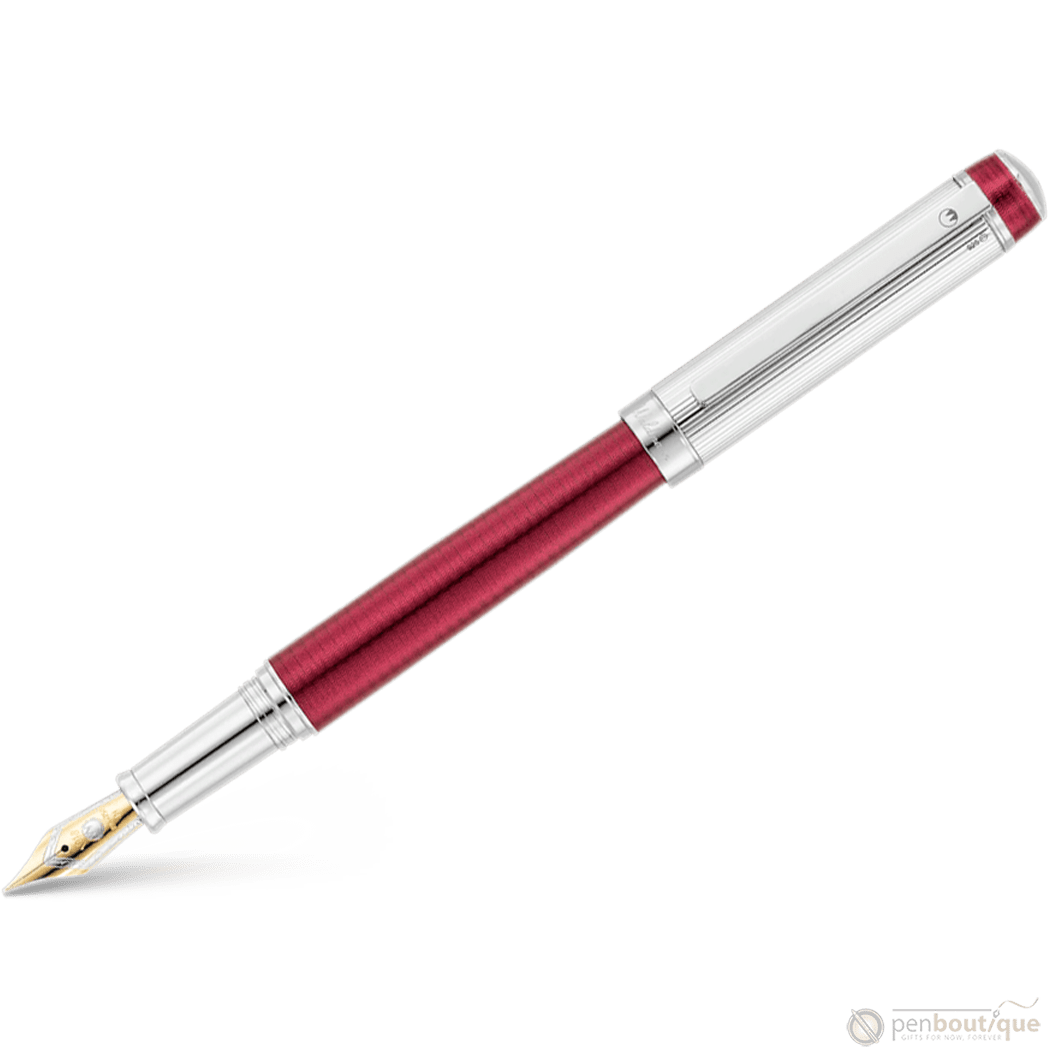 Waldmann Grandeur Fountain Pen - Burgundy - Platinum Trim - Pen Boutique Ltd
