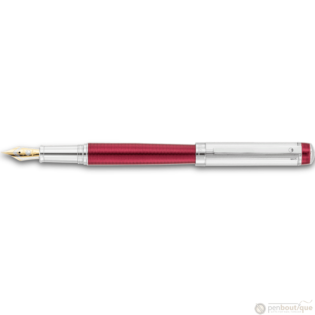Waldmann Grandeur Fountain Pen - Burgundy - Platinum Trim - Pen Boutique Ltd