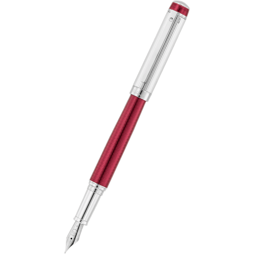 Waldmann Grandeur Fountain Pen - Burgundy - Platinum Trim - Pen Boutique Ltd