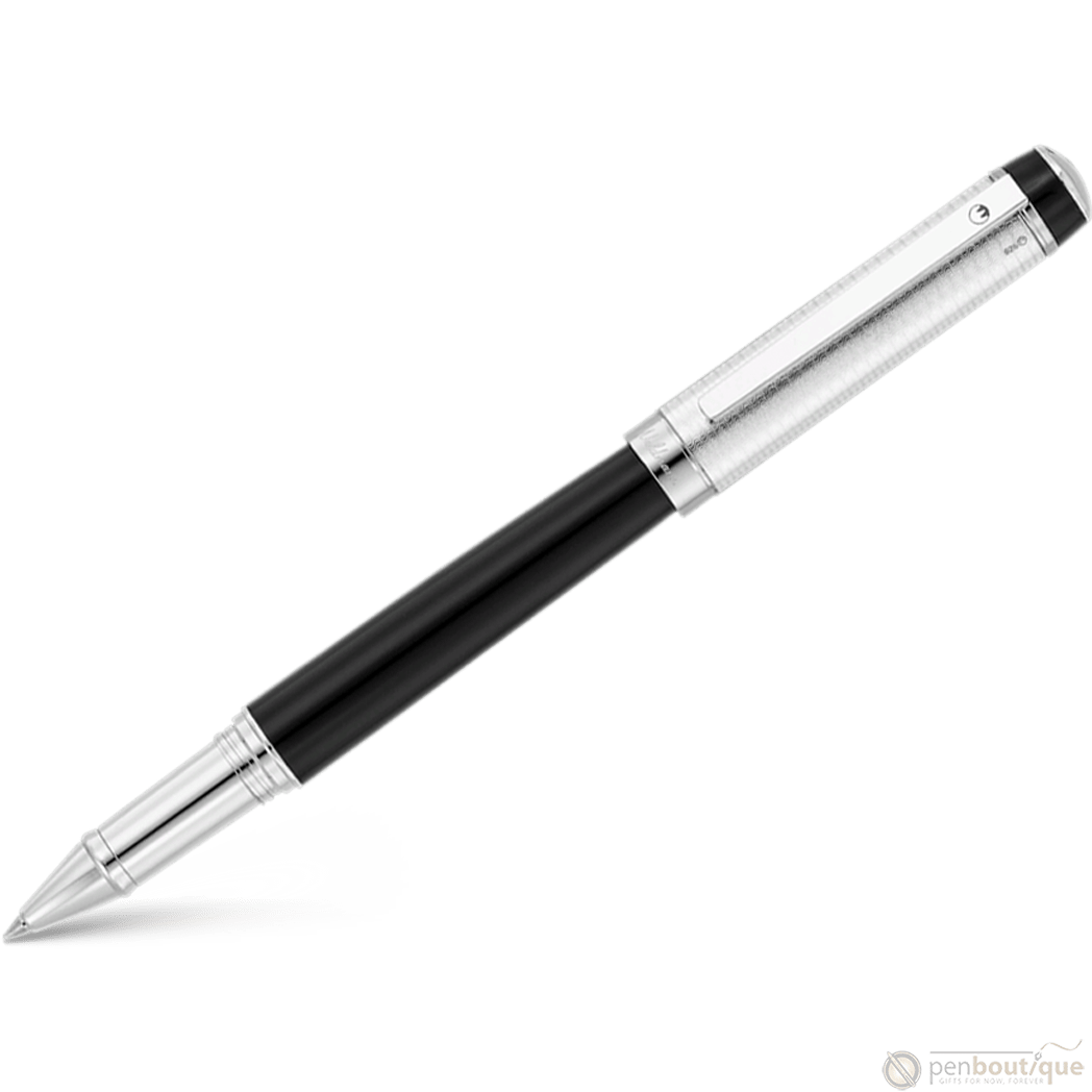 Waldmann Grandeur Rollerball Pen - Black - Platinum Trim - Pen Boutique Ltd